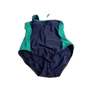 Lands End One Piece Swimsuit Sz.Lg. Blue/Green Beach Summer Vacation